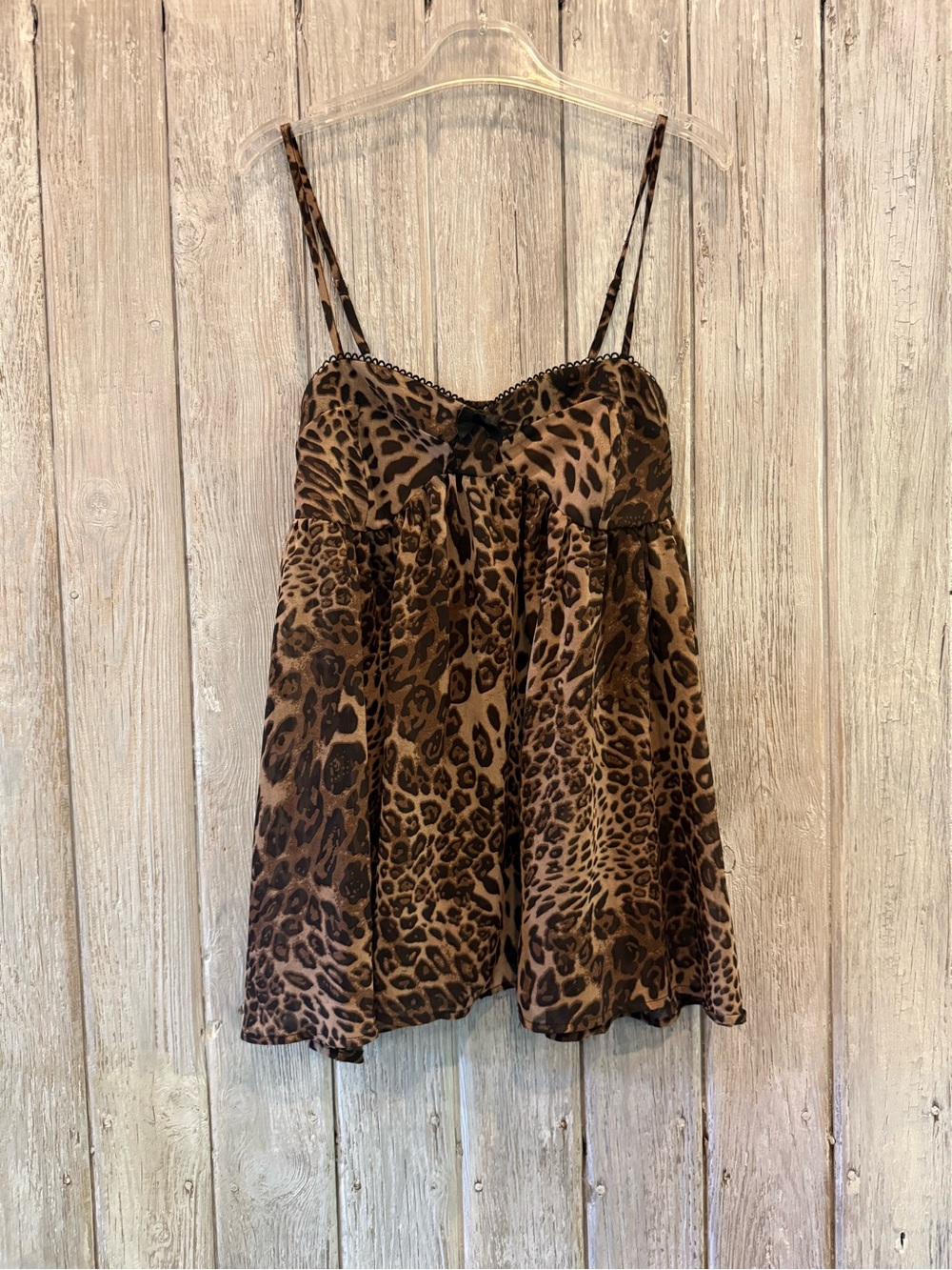 Cider Leopard Print Spaghetti Strap Camisole - Brown